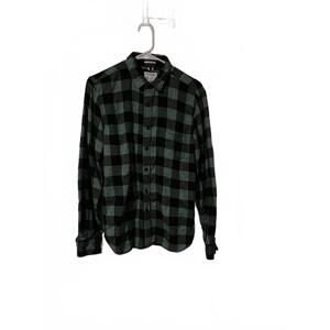 Denim & Flower Men's Green and Black Checkered Casual Shirt Size L 42